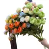 7 Peonías Exquisitas, Flores Artificiales, Ramos de Boda, Arte Floral Hecho a Mano de Alta Gama, Muros Florales para Paisajismo de Salones de Boda