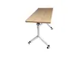 Mesa de Entrenamiento Plegable de Gama Alta, Mesa Larga, Mesa de Reunión de Personal Combinación Acero-Madera, Escritorio de Entrenamiento, Mesa Larga, Mesa abatible y Sillas
