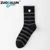 Calcetines Zobalen para mujer de primavera y otoño hasta la pantorrilla, estilo japonés, algodón puro, encaje bonito, calcetines blancos holgados, calcetines versátiles de moda para estudiantes