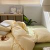 Algodão lavado Dormitório Estudantil Conjunto de três peças Pure Cotton Simples Cor sólida Conjunto de quatro peças Contraste Cor Mix Roupa de cama