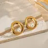 Elegantes y Modernos Pendientes de Perla para Banquete, Lujo Ligero y de Gama Alta, Joyería Impermeable que no se Desvanece, Pendientes al por Mayor