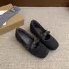 Zapatos de invierno para mujer estilo Mary Jane con forro de pelo, nuevo estilo, color gris, para uso en exteriores, con suelas gruesas y forro de felpa para abrigar