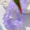 Colar de quartzo com jade e corrente longa de suéter, nó fashion doce, violeta gelo claro de 12 mm