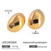 Europeu e americano clássico luz luxo alto sentido 18k ouro aço inoxidável oval suave brincos de aço inoxidável tendência jóias atacado
