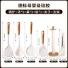 Conjunto de Utensílios de Cozinha de Silicone com Manchas Espátula com Cabo de Madeira Resistente a Altas Temperaturas Espátula Antiaderente Colher Utensílios de Cozinha