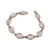 Pulsera geométrica simple de calcedonia para mujer, empaque independiente, incrustaciones de oro europeo y americano, ópalo, lote pequeño, femenina