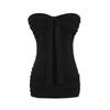 Vestido Lujurioso Sexy Puro de Cuello de Línea Única con Cordones, Plisado, Ajustado a la Cadera, Tipo Tubo, Falda, Verano Nuevo, Falda Adelgazante de Cintura