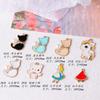 Óleo Dropping Alloy Cute Pearl Girl Cat Bow Melancia Handmade DIY Brincos Brincos Material Acessórios