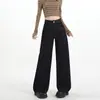 Jeans Original Laranja Infantil # Denim de Cor Original de Cintura Alta Wide-Leg de Alta Qualidade para Mulheres, Soltos, Emagrecedores, Cobrem o Quadril, Calças de Comprimento Total Modernas e Versáteis