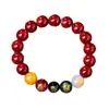 Pulseira Bruta Mineral Cristal Translúcido Cinábrio Deus da Riqueza de Cinco Vias Pulseira do Ano de Nascimento de Cristal Areia Dourada Roxa Homens e Mulheres Atacado