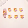 Pato Amarillo Pequeño Rosa Mamá Dibujos Animados Decoraciones para Uñas de Arte Resina Accesorios Pequeños DIY Lindos 3D Portátiles Accesorios de Decoración para Uñas