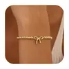 Colar de Trevo de Quatro Folhas com Zircônia Novo Estilo Europeu e Americano para Mulheres, Colar de Flor de Pérola e Concha Atacado, Pulseira de Borboleta com Contas Douradas Atacado