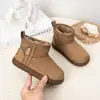 Botas de Nieve para Niños Botines Cortos para Niñas Invierno Estilo Nuevo Niña de Bebé Forro de Terciopelo Cálido Exteriores Zapatos Grandes de Algodón Resistentes al Desgaste