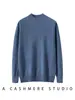 Suéter de Cachemira para Hombre 100% Cachemira Pura Cuello Alto Fino Corte Holgado Talla Grande Casual de Negocios Suéter Base de Punto