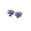 Aretes Flor de Cuatro Hojas Azul Hielo, Aretes de Alta Gama, Estrella de Cinco Puntas, Aretes Frescos y Versátiles para Mujer, Lujo Ligero