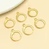 Brinco Gancho Francês Fivela Lisa Banhada a Ouro Real Cobre 18k Argolas Abertas Redondas Acessórios de Joias Artesanais DIY Materiais