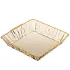 Bandeja de Frutas Dorada con Borde Dorado de Plástico para Mesa de Café de Sala de Estar, Bol para Frutas, Bandeja para Exhibir Snacks y Postres, Bandeja de Almacenamiento a Prueba de Polvo
