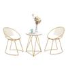 Mesa redonda pequeña para balcón, una mesa y dos sillas, mesa y silla para tienda de té con leche nórdica, mesa y silla informales de hierro forjado simple, cafetería al aire libre