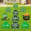 St. Decorações de Inserção no Solo para o Dia de São Patrício, Placas Decorativas de Inserção no Solo em Formato de Trevo, Adequadas para Festas de Festival Irlandês