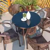 Juego de mesa y sillas de exterior con sillas de ratán, juego de mesa y sillas pequeñas de ratán para patio de tres piezas, juego de mesa y sillas de café de ocio para relajación al aire libre