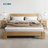 Cama de Madera Maciza Engrosada Zhiguang Dormitorio Principal Cama de Boda Cama Individual Cama Doble Dormitorio Sencillo Casa de Alquiler Muebles de Cama de Madera Maciza