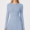 Camiseta de Primavera e Outono para Mulheres Kardashian Gola Redonda Elástica Justa de Manga Longa Camiseta Hot Girl Feminina Secagem Rápida Top Esportivo para Yoga