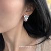 Primavera y Verano Nuevo Manta Rosa Rosa Claro Aretes de Flor de Perla Lujo Ligero Exquisitos Aretes de Diseño Nicho Pines de Plata 925
