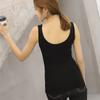 Camiseta básica sin mangas de algodón modal de corte entallado estilo coreano 2019 para mujer con interior sexy de talla grande.