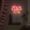 Luminoso Divertido-Yg052 Tulipán Pintado Sala de Estar Comedor Decoración de Fondo para el Hogar Embellecimiento Pegatina para Interruptor Autoadhesiva