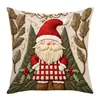 Nova Capa de Almofada de Natal Estampada Desenho Animado Boneco de Neve Alce Capa de Almofada Fofa Pelúcia Curta Capa de Almofada para Decoração de Feriado