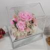 Flor Eterna Rosa Casa de Flores Frescas Nórdica Caixa de Presente de Acrílico Decoração de Interiores Estilo INS Presente de Dia dos Namorados