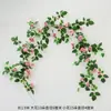 Cipó de rosa artificial, flor falsa, cipó de plástico, para enrolar em tubos de ar condicionado, cipó decorativo, tira de flores de teto, planta