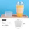 Taza de Té de Leche Taza Comercial Simple Juego de Tazas Desechable para Té de Leche Juego de Vasos de Silicona Tienda de Té de Leche Transparente Antiescaldado Aislamiento Térmico Juego de Vasos