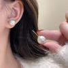 Aretes de botón de perlas de moda francesa estilo coreano de aguja de plata 925 aretes de alta gama personalidad moderna aretes combinables para mujer Venta al por mayor