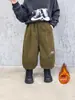 0265 Pantalones de Forro Polar para Niños Otoño e Invierno Estilo Nuevo Pana para Niños Pequeños Engrosados Pantalones de Invierno