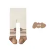 Leggings/Meia-calça Listrada para Bebês e Crianças Pequenas Primavera e Outono Classe A Antibacteriana Gancho Largo Desenho Animado Bebê Sem Costura Pernas Não Apertam Meia-calça