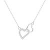Diseño simple de nicho colgante de amor collar de corazón hueco de plata de ley S999 cadena de clavícula de plata de alta moda