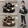 Sapatos Femininos 2024 Inverno Novo Cano Alto Forrados com Lã Sapatos de Algodão Sapatos Esportivos Infantis Tênis Respiráveis Tendência Outono