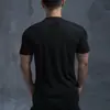 Camiseta de Algodão Puro com Gola Meia-Alta e Manga Curta para Homens, Camada Base para Esportes e Fitness, Cor Sólida, Corte Slim, Sensação Fresca de Verão