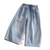 Nuevos Jeans de Otoño para Niñas Primavera y Otoño Estilo Coreano Moda Lunares Lavados Casuales Pantalones Largos para Bebé Tendencia