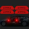 Pegatina de puerta abierta, advertencia de apertura de puerta, pegatina anticolisión, advertencia de seguridad, pegatina reflectante para coche, 4 piezas