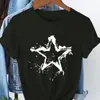 Nueva Camiseta de Exportación Europea y Americana 2025 Camiseta de Manga Corta con Estampado de Estrella de Cinco Puntas