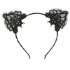 Bonita diadema con orejas de gato de encaje, accesorio para el cabello con orejas de gato, diadema, accesorios para niña gata, tarjeta para el cabello para fiesta navideña.