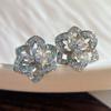 Aretes de botón de diamante de simulación
