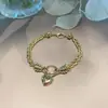 Pulsera Gruesa de Cuerda de Cáñamo con Forma de Corazón Estilo Chica Dulce y Fresca Picante Joyería de Acero Inoxidable Que No Necesita Quitarse al Lavarse las Manos Pulsera Nuevo Modelo 2026