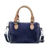 Bolsa de couro jeans lavada com efeito desgastado retrô transfronteiriça feminina nova estilosa design de nicho bolsa de mão feminina bolsa tote pequena