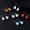 Pendientes transfronterizos de acero de titanio y cristal natural, pendientes de ágata aguamarina, ganchos para orejas de perla de agua dulce, venta al por mayor de pendientes de cristal