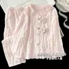 Pijama Infantil de Primavera y Otoño para Niñas de Algodón Nube Manga Larga Pantalón Largo Set Estilo Dulce de Dibujos Animados Ropa de Casa para Niños Pequeños, Medianos y Grandes