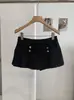 Falda plisada línea A abotonada estilo Napoleón de mezcla de lana KEKEZOON, nueva colección otoño/invierno, falda corta con diseño anti-exposición, 9153