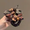 Moderna Liga para el Cabello de Cuadros con Lazo Lazo para Moño de Dibujos Animados Nueva y Linda Diadema de Oso para Niños